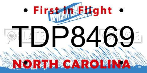 TDP8469 North Carolina License Plate