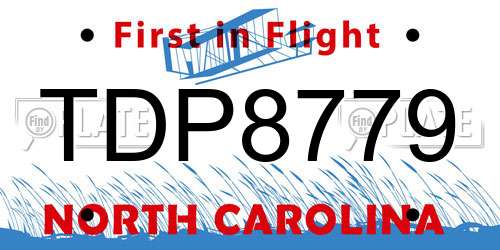 TDP8779 North Carolina License Plate
