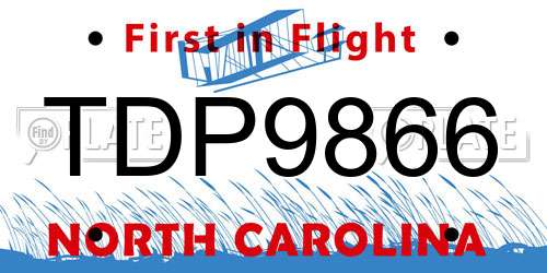 TDP9866 North Carolina License Plate