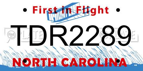 TDR2289 North Carolina License Plate