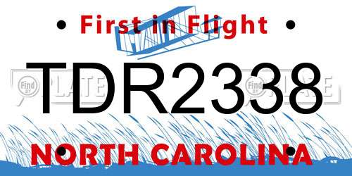TDR2338 North Carolina License Plate