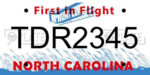 TDR2345 North Carolina License Plate