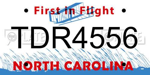 TDR4556 North Carolina License Plate