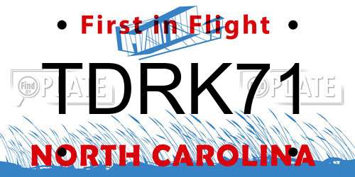 TDRK71 North Carolina License Plate