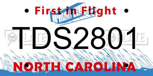 TDS2801 North Carolina License Plate