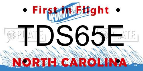 TDS65E North Carolina License Plate