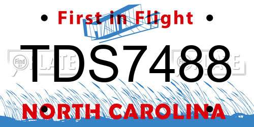 TDS7488 North Carolina License Plate