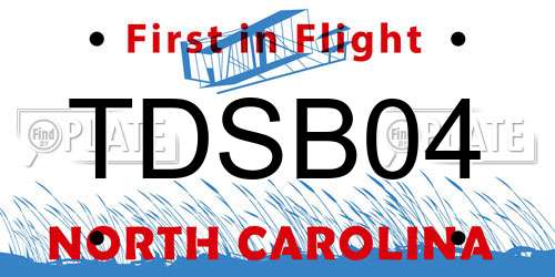 TDSB04 North Carolina License Plate