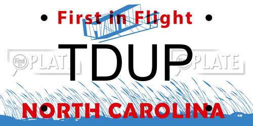 TDUP North Carolina License Plate