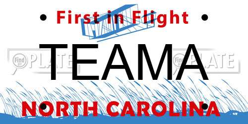 TEAMA North Carolina License Plate