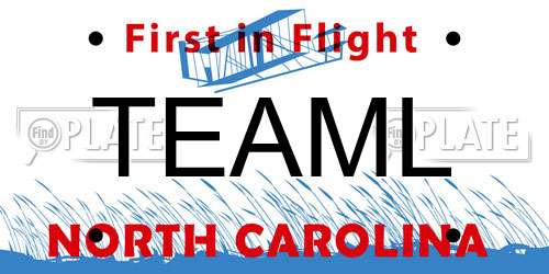 TEAML North Carolina License Plate