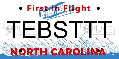 TEBSTTT North Carolina License Plate
