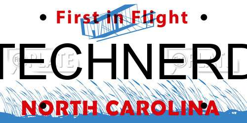 TECHNERD North Carolina License Plate