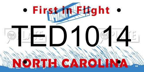 TED1014 North Carolina License Plate