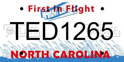 TED1265 North Carolina License Plate