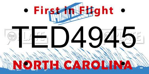 TED4945 North Carolina License Plate