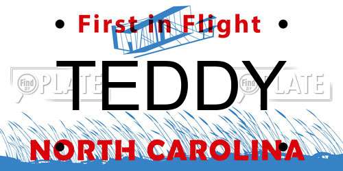 TEDDY North Carolina License Plate