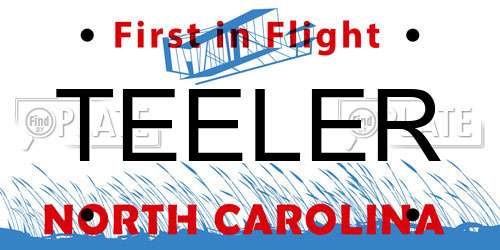 TEELER North Carolina License Plate