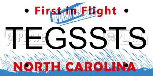 TEGSSTS North Carolina License Plate