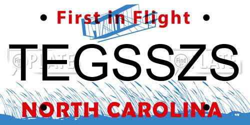TEGSSZS North Carolina License Plate
