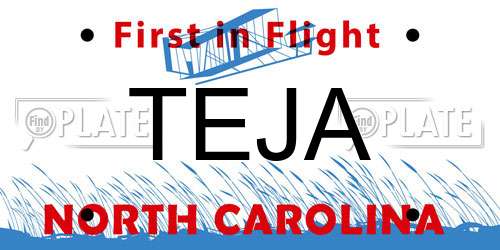 TEJA North Carolina License Plate