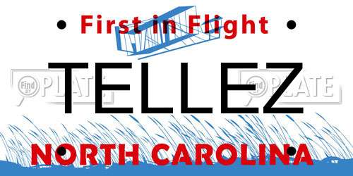 TELLEZ North Carolina License Plate