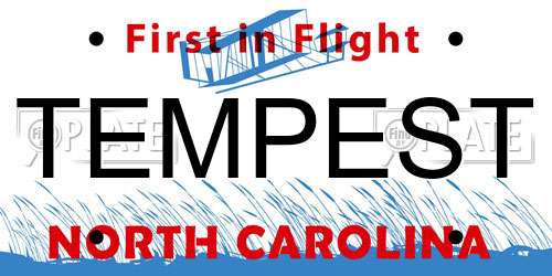 TEMPEST North Carolina License Plate