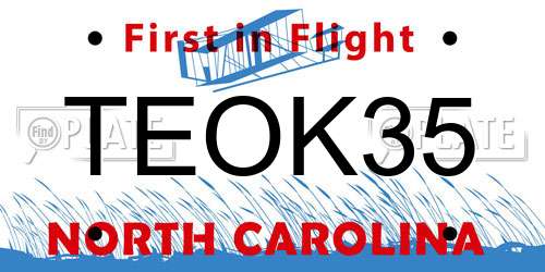 TEOK35 North Carolina License Plate