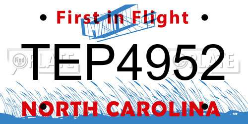 TEP4952 North Carolina License Plate