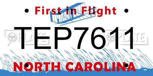 TEP7611 North Carolina License Plate