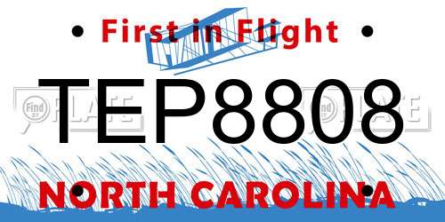 TEP8808 North Carolina License Plate