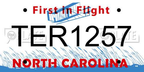 TER1257 North Carolina License Plate