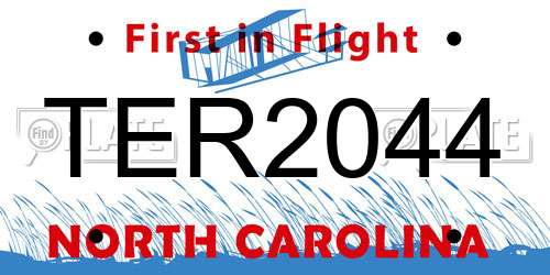 TER2044 North Carolina License Plate