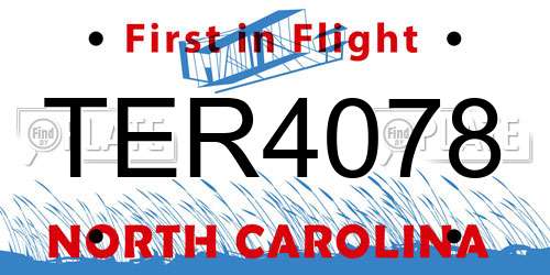 TER4078 North Carolina License Plate