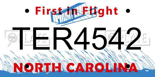 TER4542 North Carolina License Plate
