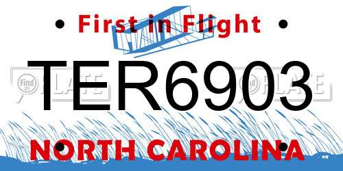 TER6903 North Carolina License Plate