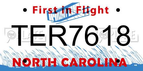 TER7618 North Carolina License Plate