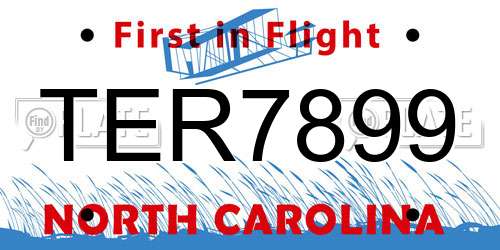 TER7899 North Carolina License Plate