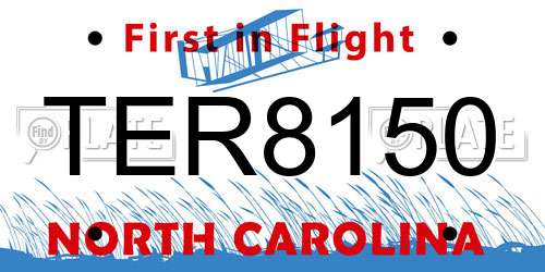 TER8150 North Carolina License Plate