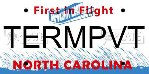 TERMPVT North Carolina License Plate