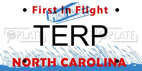 TERP North Carolina License Plate