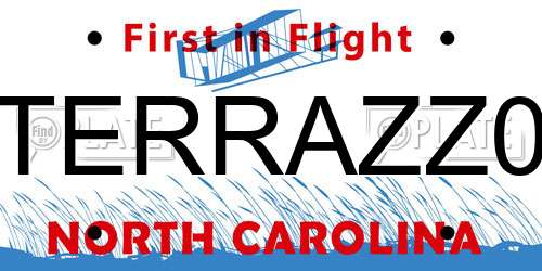 TERRAZZ0 North Carolina License Plate