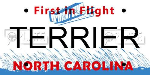 TERRIER North Carolina License Plate