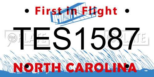 TES1587 North Carolina License Plate