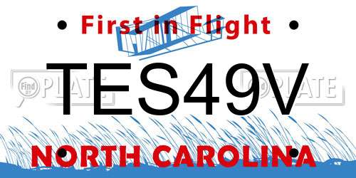 TES49V North Carolina License Plate