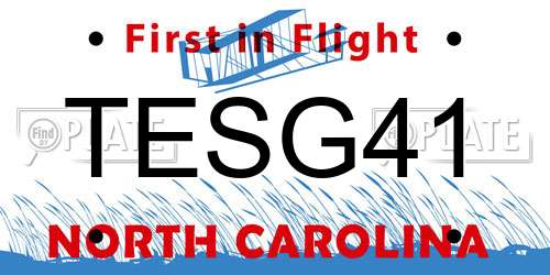 TESG41 North Carolina License Plate