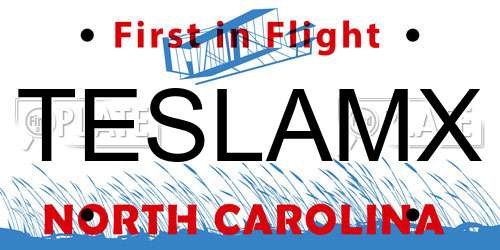 TESLAMX North Carolina License Plate