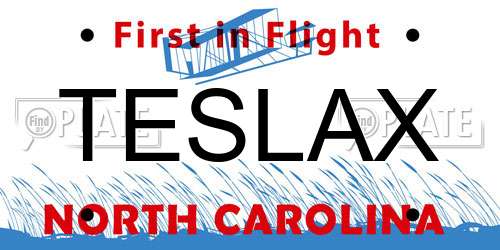 TESLAX North Carolina License Plate