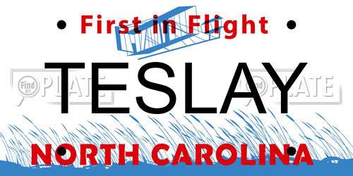TESLAY North Carolina License Plate