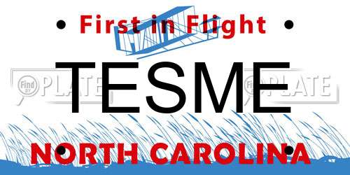 TESME North Carolina License Plate